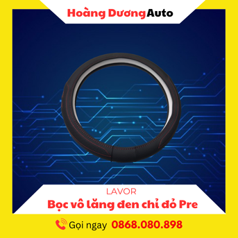 Bọc Vô Lăng PRI đen chỉ đỏ