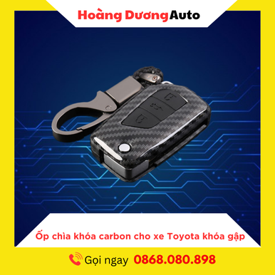 Ốp chìa khóa carbon cho xe Toyota khóa gập